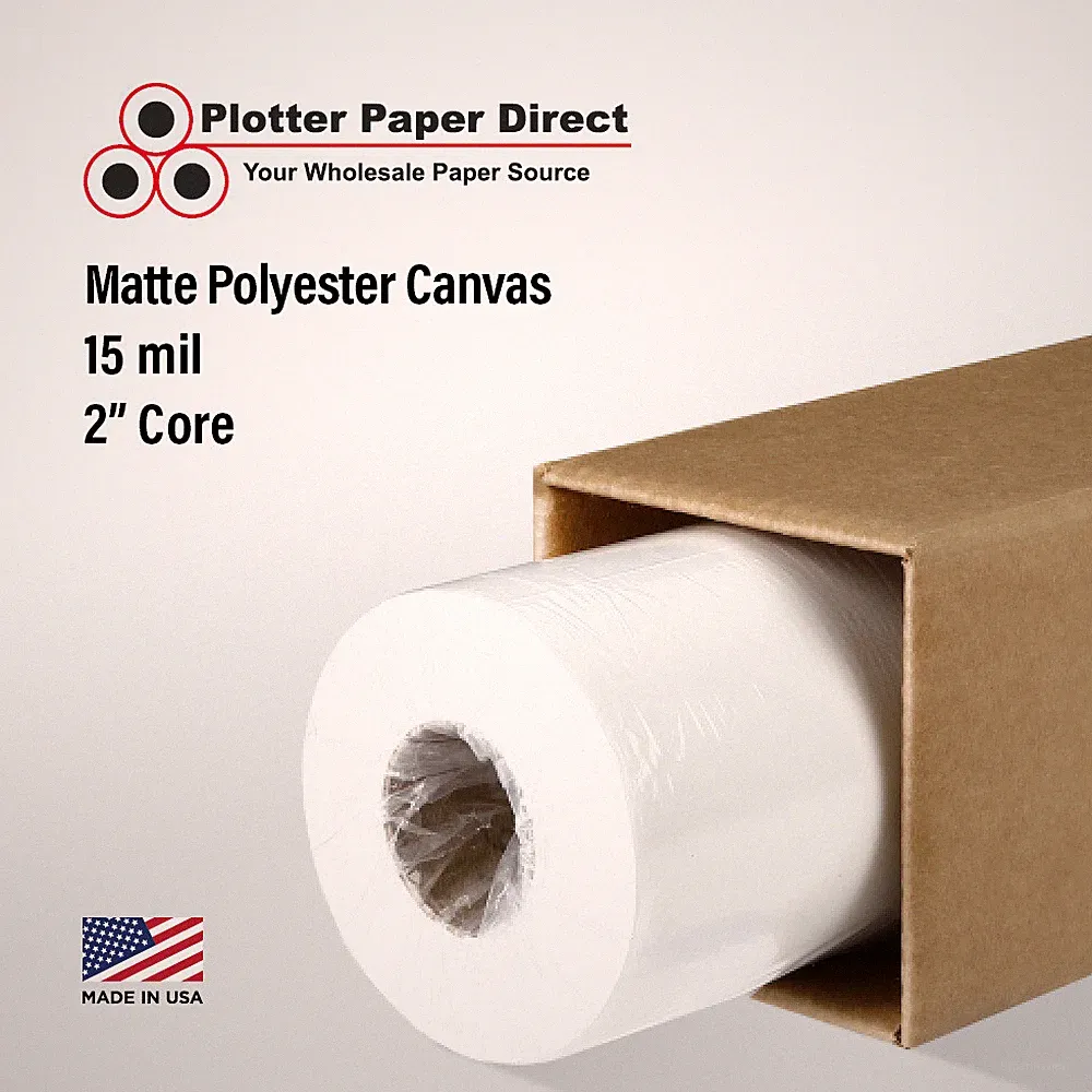 13" x 40' Matte White Polyester Canvas for Wide Format Inkjet Printers, 1 Roll