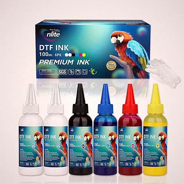 DTF Ink 100ML Combo Pack Premium Pigment Ink for PET Film Heat Transfer Print...
