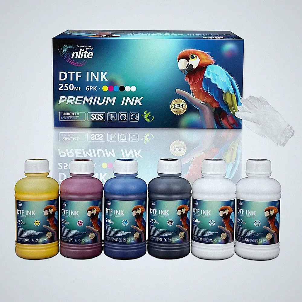 DTF Ink 250ML Combo Pack, Premium Pigment Ink for PET Film Heat Transfer Prin...