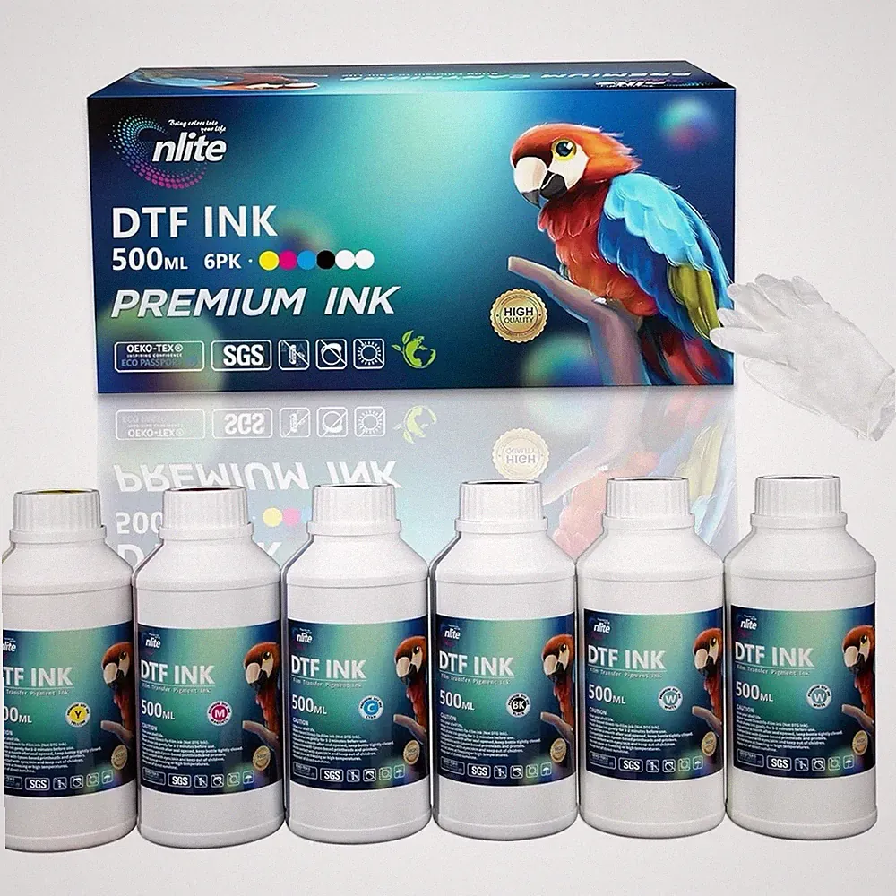 Enlite DTF Ink 500ML Combo Pack, Premium Pigment Ink for PET Film Heat Transf...