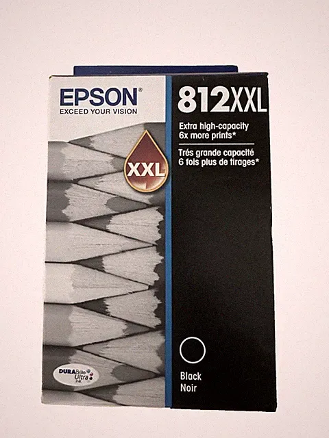 Epson 812XXL DuraBrite Black Extra-High-Yield Ink, T812XXL120-S*Exp Date 06/28*