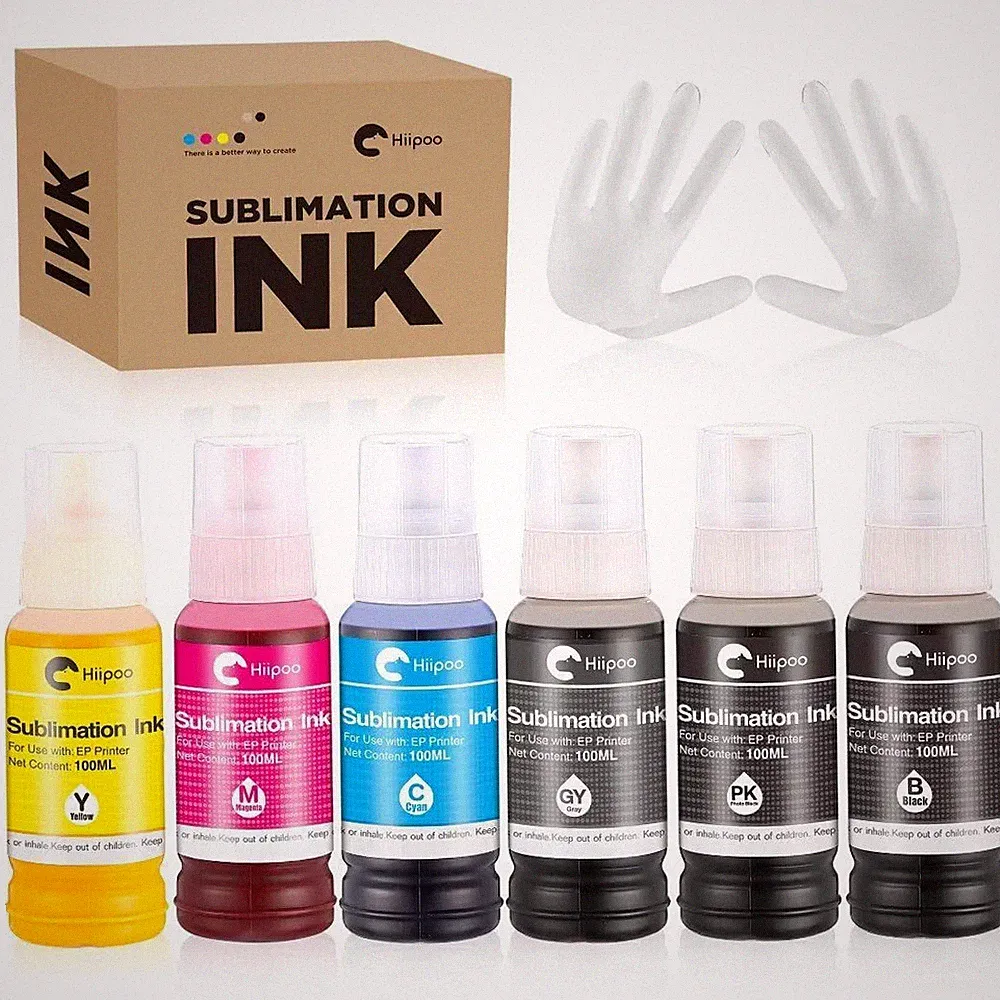 Hiipoo 600ML Sublimation Ink for EcoTank ET-8500 ET-8550 Wide-Format Supertan...