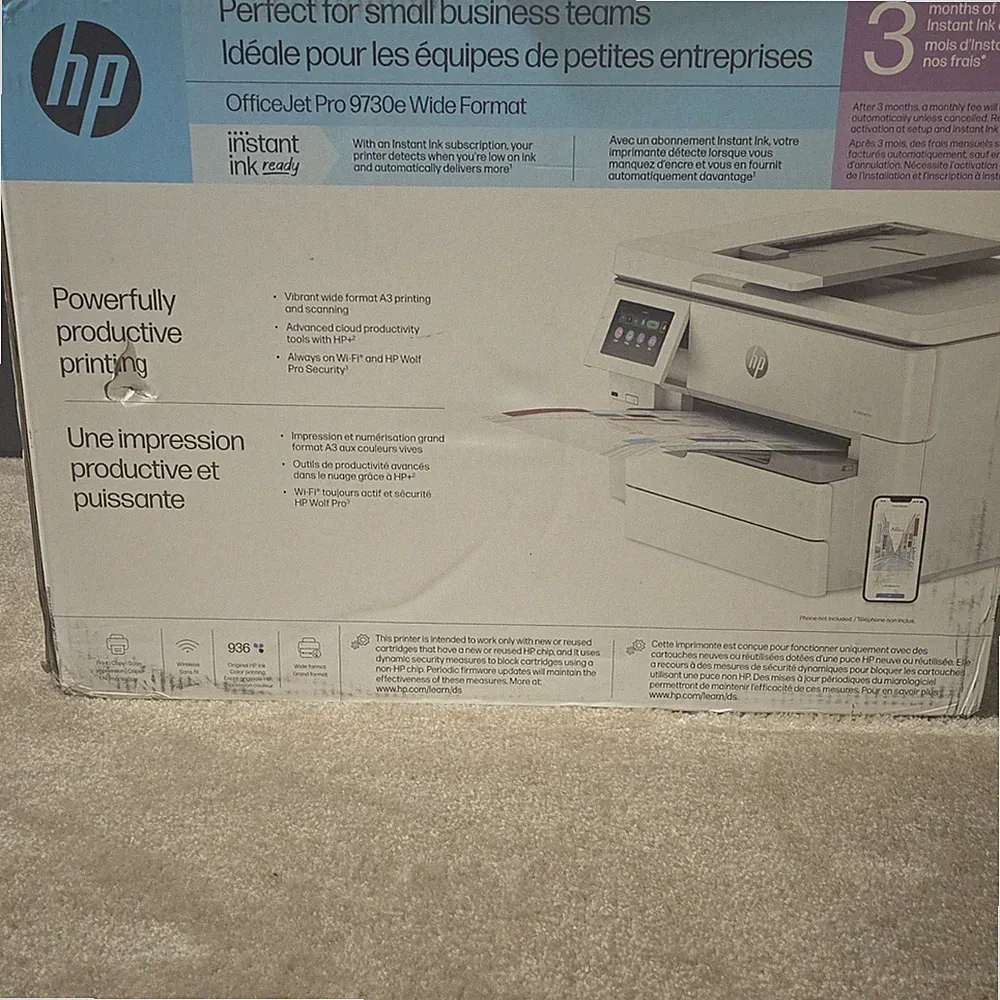 hp officejet pro 9730e wide format wireless color inkjet printer